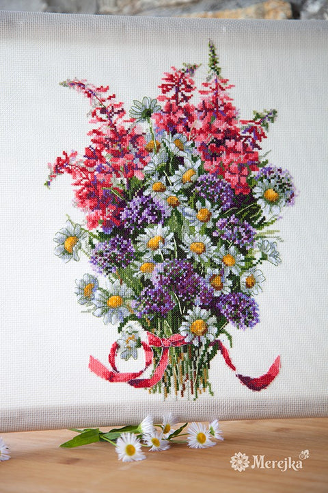 Field Flowers SK95 cross stitch kit by Merejka