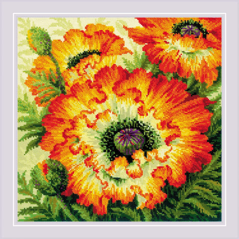 Fire Poppies. Cross Stitch kit by RIOLIS Ref. no.: 2080