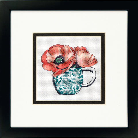 Floral Teacup (12.7 x 12.7 cm) - Cross Stitch Kit by DIMENSIONS