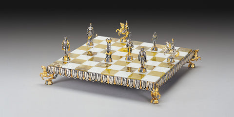 FLORENTINE RENAISSANCE: Extremely Luxurious Chess Set from Bronze finished using 24k Gold