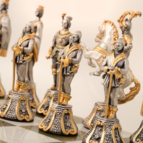 Florentine Renassaince XV Century: Luxury Chess Set Finished Using Real 24k Gold