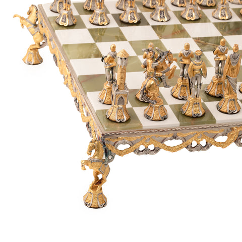 Florentine Renassaince XV Century: Luxury Chess Set Finished Using Real 24k Gold