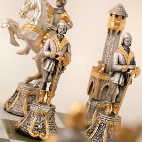 Florentine Renassaince XV Century: Luxury Chess Set Finished Using Real 24k Gold