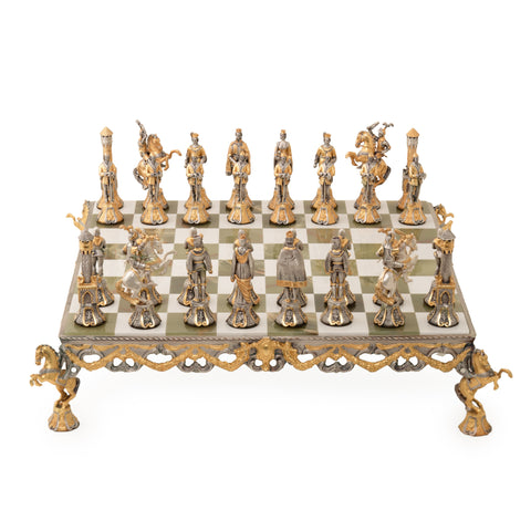 Florentine Renassaince XV Century: Luxury Chess Set Finished Using Real 24k Gold