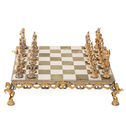 Florentine Renassaince XV Century: Luxury Chess Set Finished Using Real 24k Gold