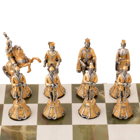 Florentine Renassaince XV Century: Luxury Chess Set Finished Using Real 24k Gold