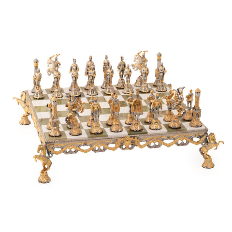 Florentine Renassaince XV Century: Luxury Chess Set Finished Using Real 24k Gold