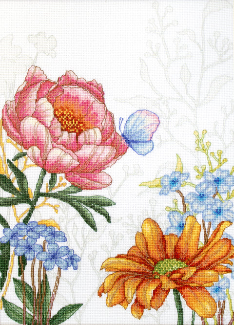 Flowers and Butterfly SBU4019 - Cross Stitch Kit