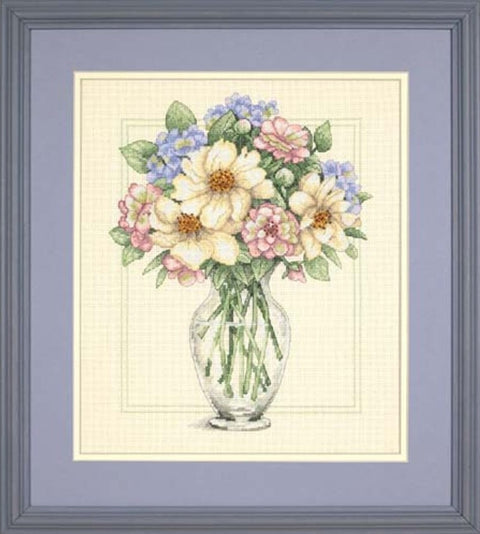 Flowers in Tall Vase (30 x 36 cm) - Cross Stitch Kit by DIMENSIONS