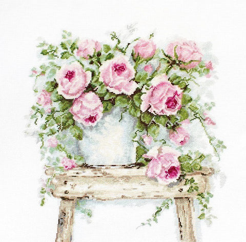 Flowers on a Stool SBA2332 - Cross Stitch Kit