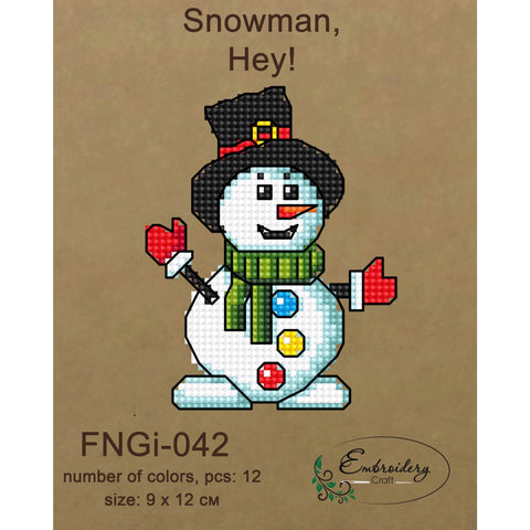 Christmas Cross Stitch Kit with Snowman Design, Embroidery Craft Winter Holiday Decoration for Beginners and Advanced Crafters