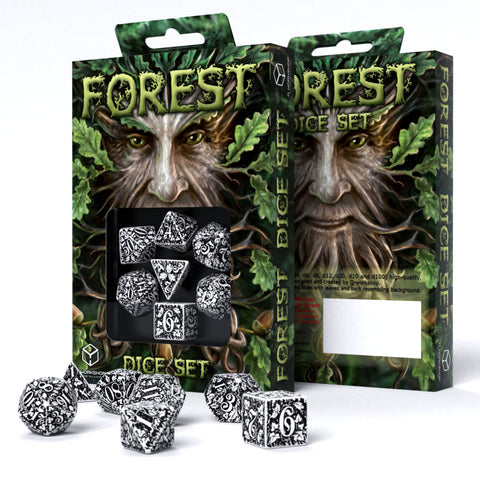 Forest 3D Taiga Dice Set white and black