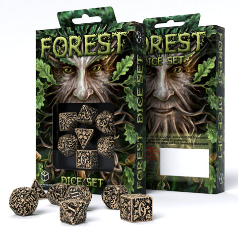 Forest 3D Taiga Dice Set beige and black