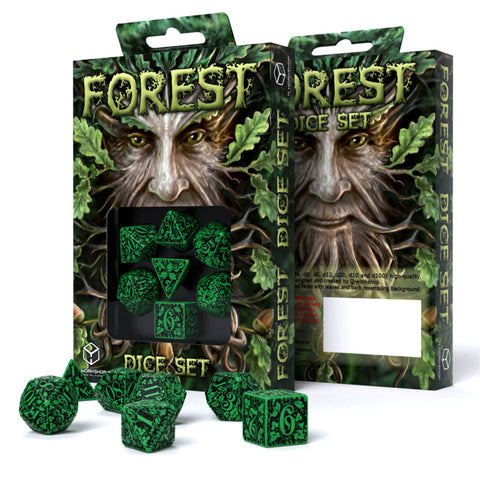 Forest Jungle Dice Set green and black Q workshop