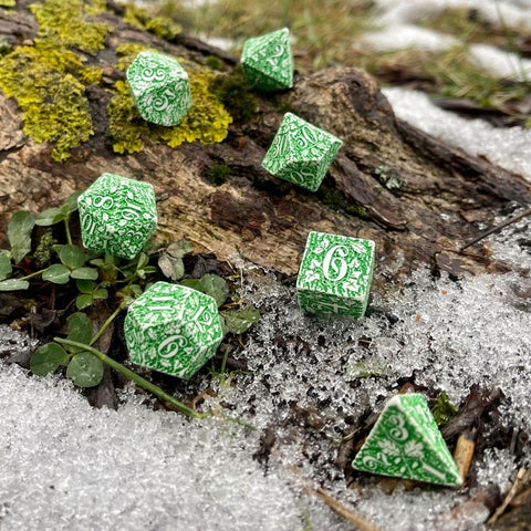 Forest Tundra Dice Set white and green