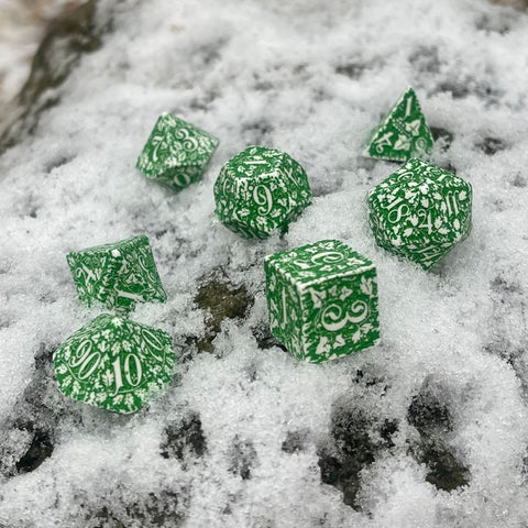 Forest Tundra Dice Set white and green