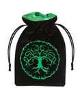 Forest Velour Dice Bag black and green