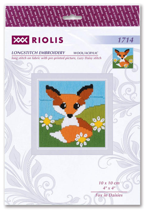 Fox In Daisies satin stitch kit by RIOLIS Ref. no.: 1714