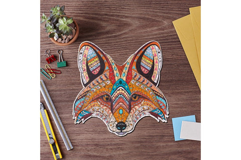 Fox totem - unique WOODEN puzzle 195 pcs