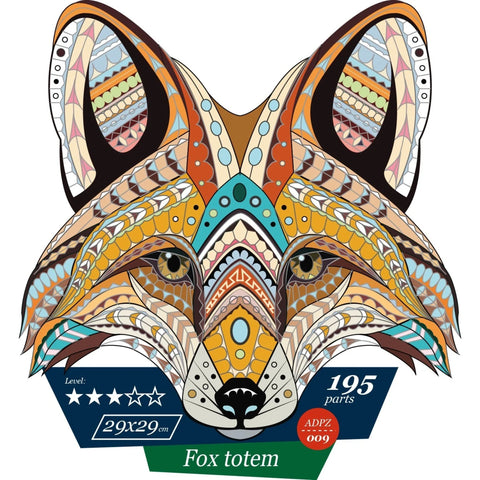 Fox totem - unique WOODEN puzzle 195 pcs
