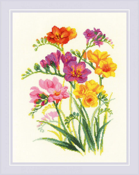 Fragrant Freesia cross stitch kit by RIOLIS Ref. no.: 1821