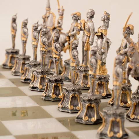 Franz Joseph -Emperor of Austria: Luxury Bronze Chess Set Finished in 24k Gold