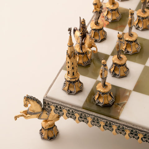 Franz Joseph -Emperor of Austria: Luxury Bronze Chess Set Finished in 24k Gold