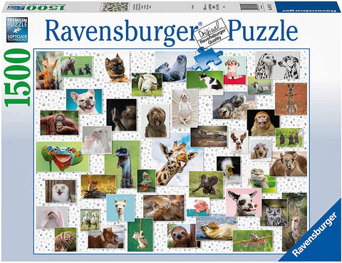 Funny Animals Collage 1500 Piece Puzzle