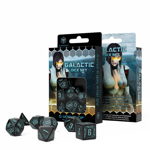 Galactic RPG Dice Set black and blue