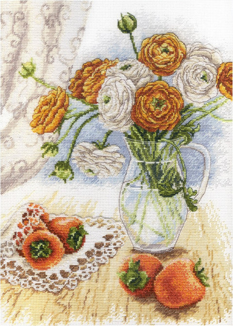 Garden Flowers SNV-597 cross stitch kit by MP Studio