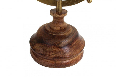 Classic Brown Map Desktop Globe with Wooden Base, 30 cm, Made in Italy