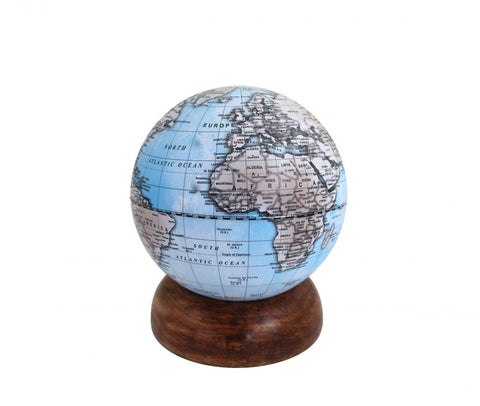 Classic World Map Tabletop Globe with Removable Wooden Base, Made in Italy 17cm