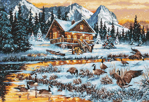 Geese on the Stream SB590 - Cross Stitch Kit