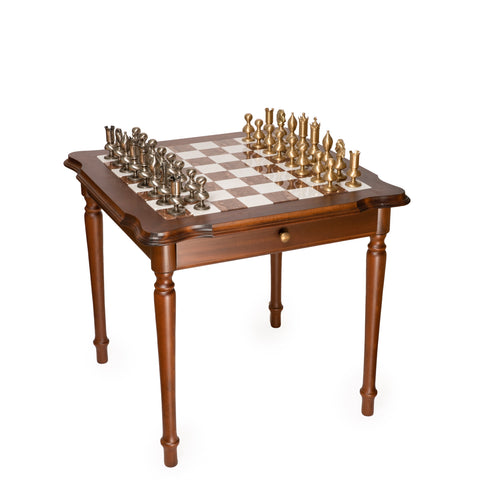 GIANT Contemporary Brass Chess Set with Beautiful Table