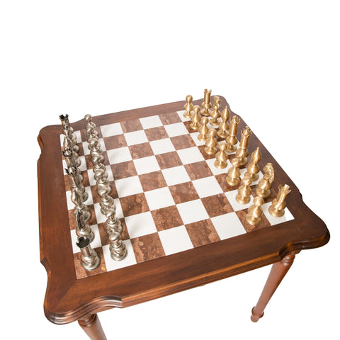 GIANT Contemporary Brass Chess Set with Beautiful Table