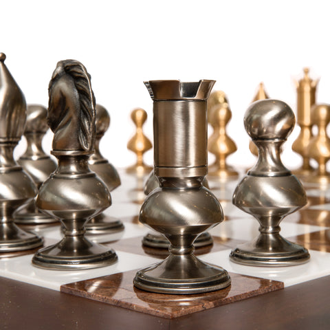 GIANT Contemporary Brass Chess Set with Beautiful Table