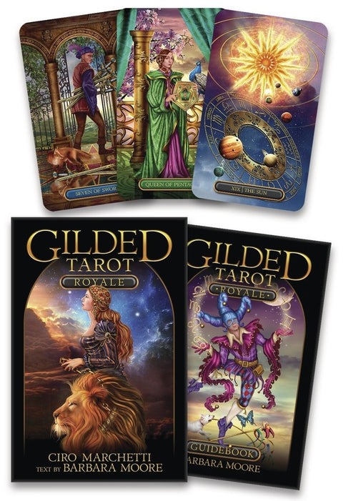 Gilded Tarot Royale cards and book set Llewellyn