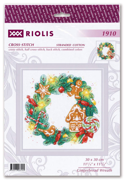 Gingerbread Wreath cross stitch kit by RIOLIS Ref. no.: 1910