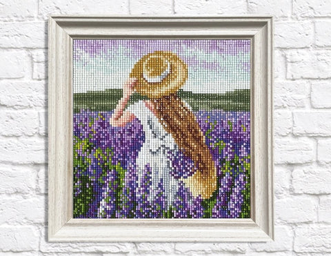 Girl in Lavender Field 20х20 Diamond Painting Set Cs2626