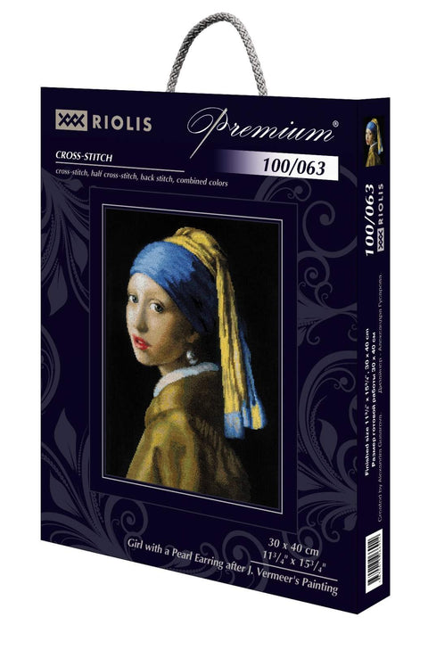 Girl with a Pearl Earring after J. Vermeer's Painting. Cross Stitch kit by RIOLIS Ref. no.: 100/063