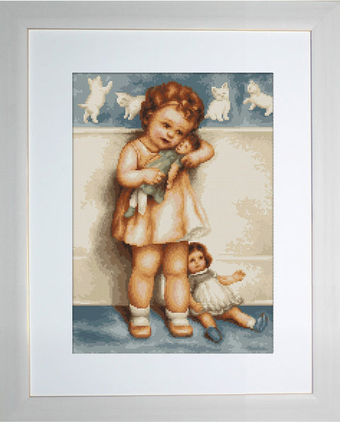 Girl with Doll SB370 - Cross Stitch Kit by Luca-s