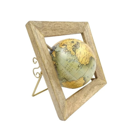 Decorative globe in a wooden frame GLB-40