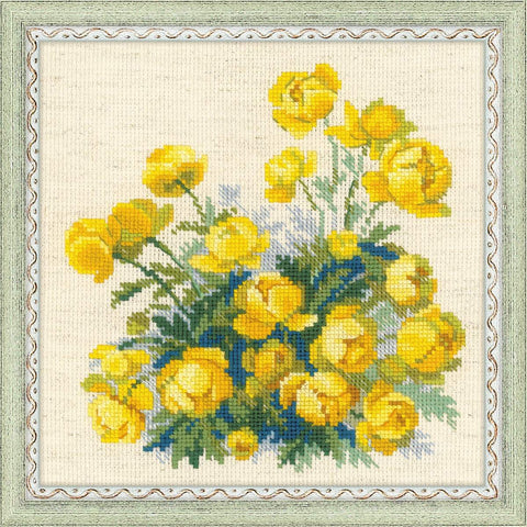 Globe Flower - Cross Stitch Kit from RIOLIS Ref. no.:1515