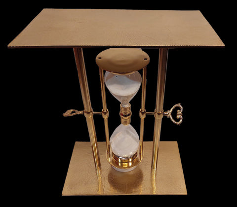 Gold Metal Table with 30-Minute Hourglass - 1060