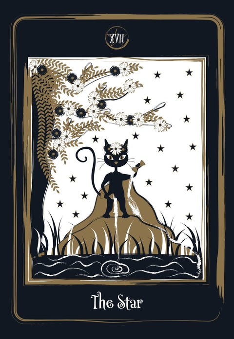 Golden Black Cat Tarot Cards