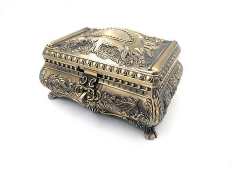 Golden Metal Jewelry Box - 21-20L