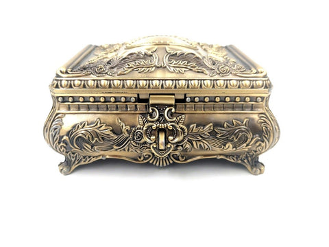 Golden Metal Jewelry Box - 21-20L