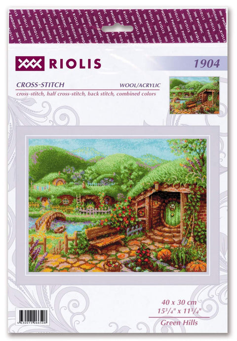 Green Hills cross stitch kit by RIOLIS Ref. no.: 1904