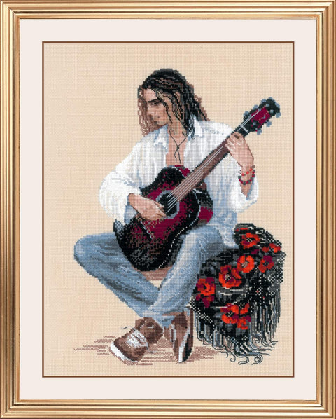 Guitarist cross stitch kit by RIOLIS Ref. no.: 1766