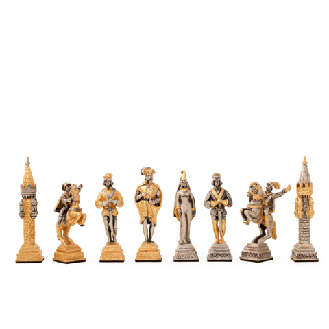 Gulliver and Lilliputians II: Luxury Chess Set in Bronze finished using 24k Gold